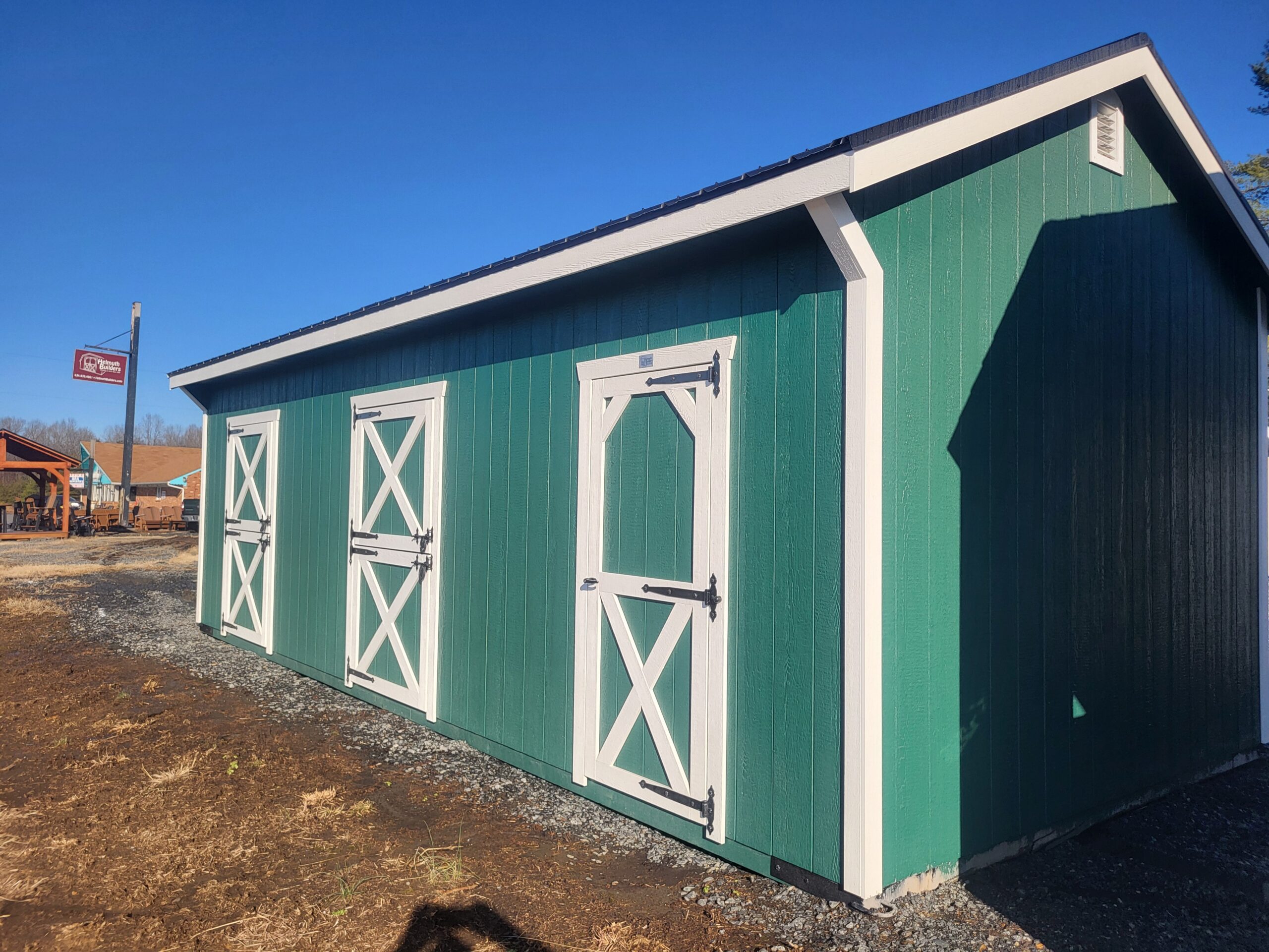 RV25010 12X28X8 Two Stall Barn w/ tack-Feed Room